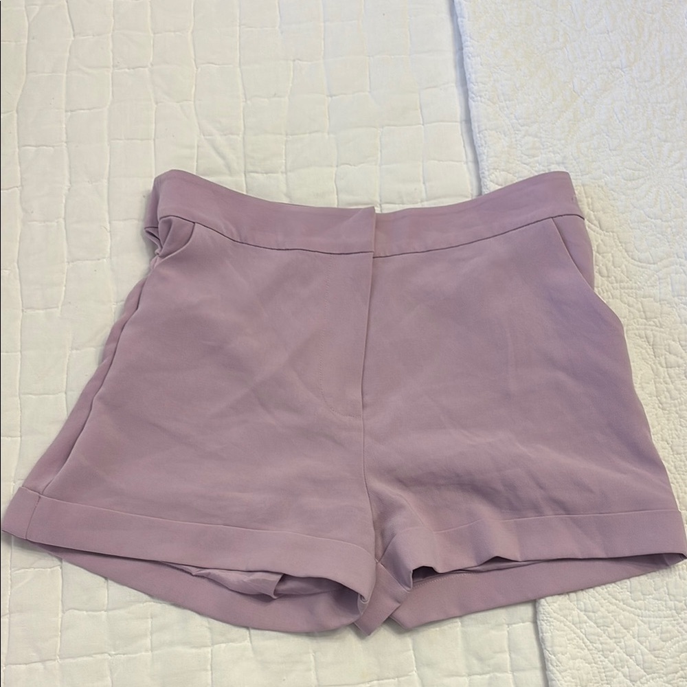 Cinq a Sept Purple High Waist Tailored Shorts